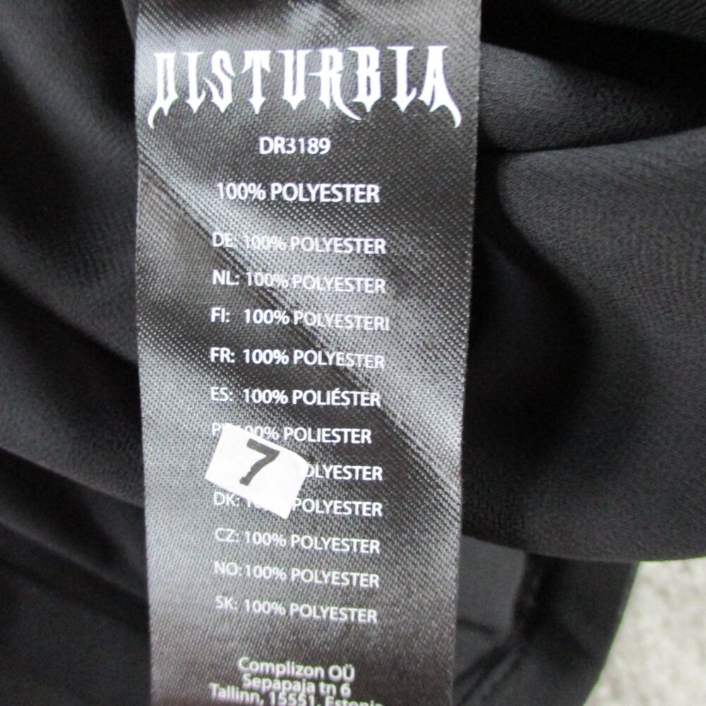 Disturbia Dress Women US 6 UK 10 Black Reflections Black Frill Detail Sleeveless - Picture 9 of 10